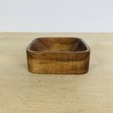 60s teak pocket emptier, square