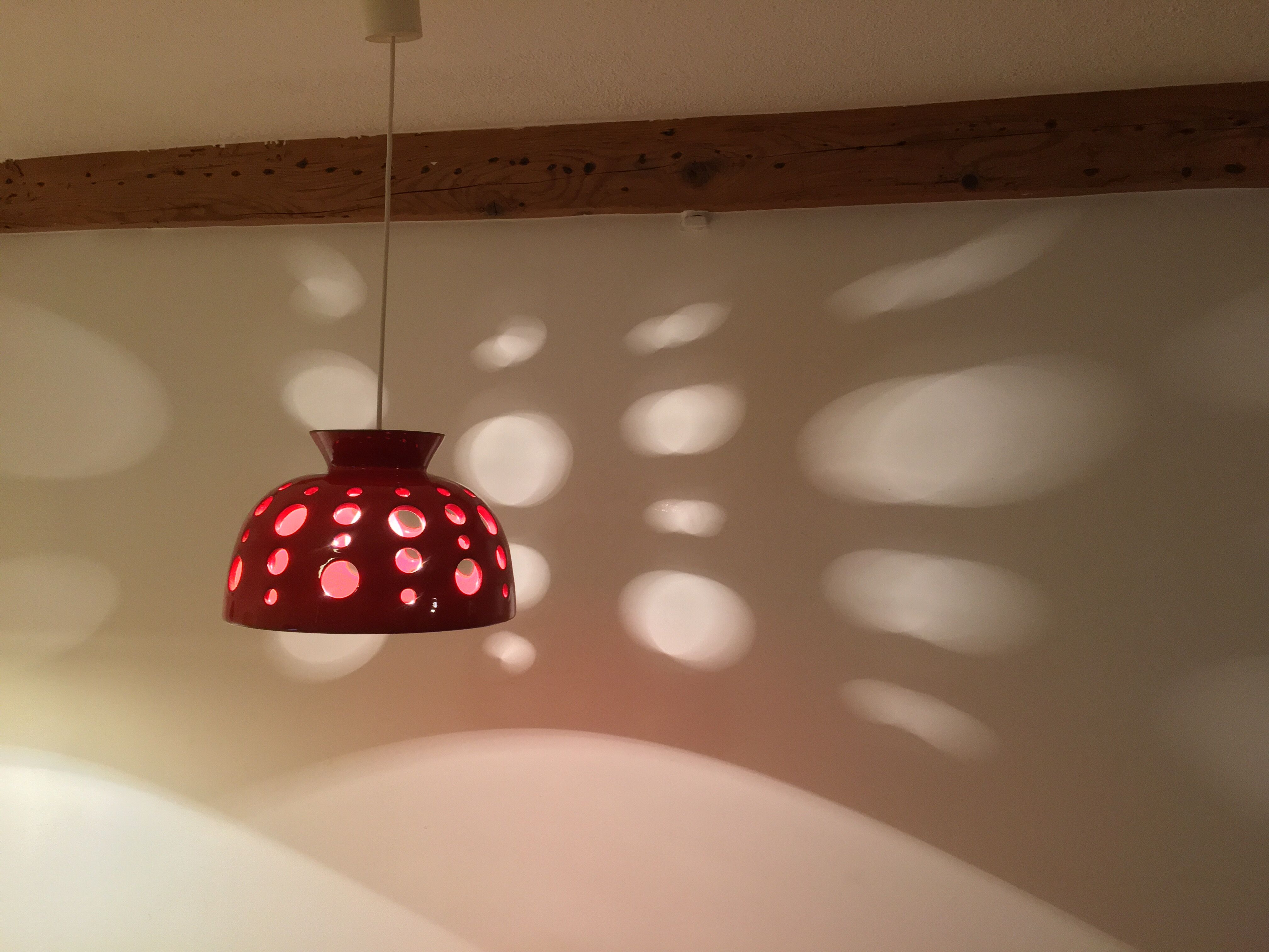 Ceramic hanging space age 70s, orange by Paul Badié