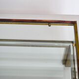 Coffee table in brass and chrome with folding top compartment to House Jansen 1970 s