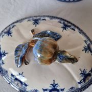 Antique earthenware tureen by Émile Tessier (1887-1971), Malicorne, France