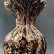 Vase signed in Murano Venice crystal with gold inclusion on a black background