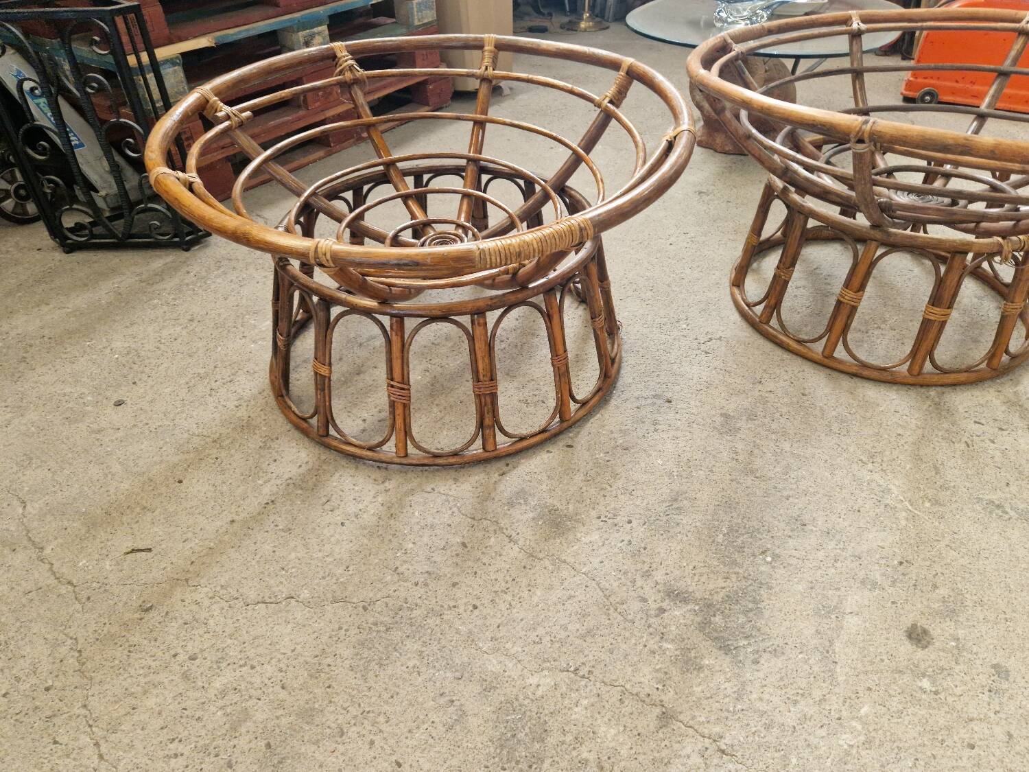 Rattan armchairs