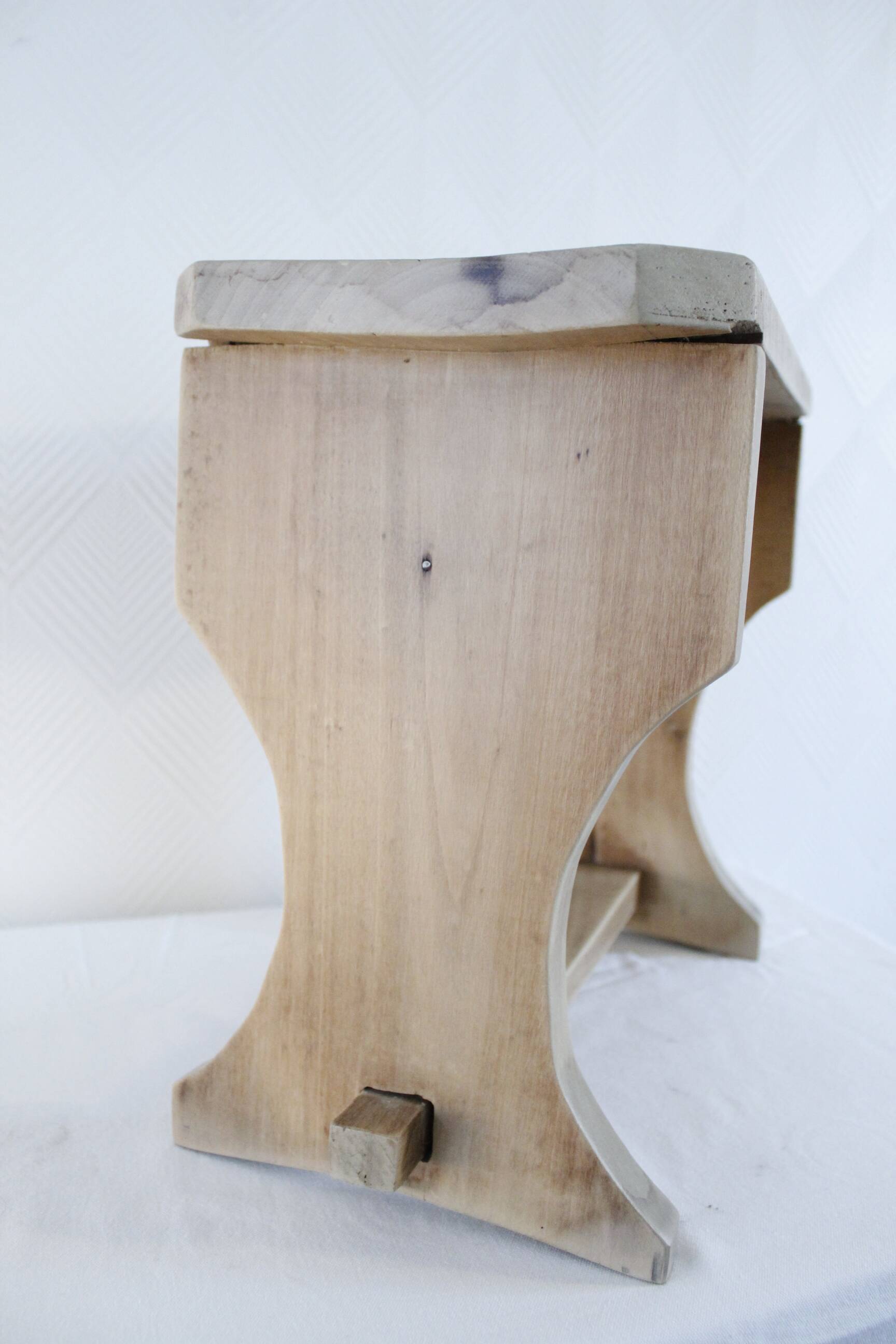 Small renovated solid wood bench