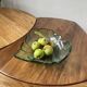 Tinted glass “leaf” dish
