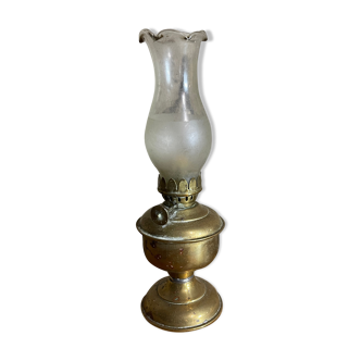 Old copper kerosene lamp
