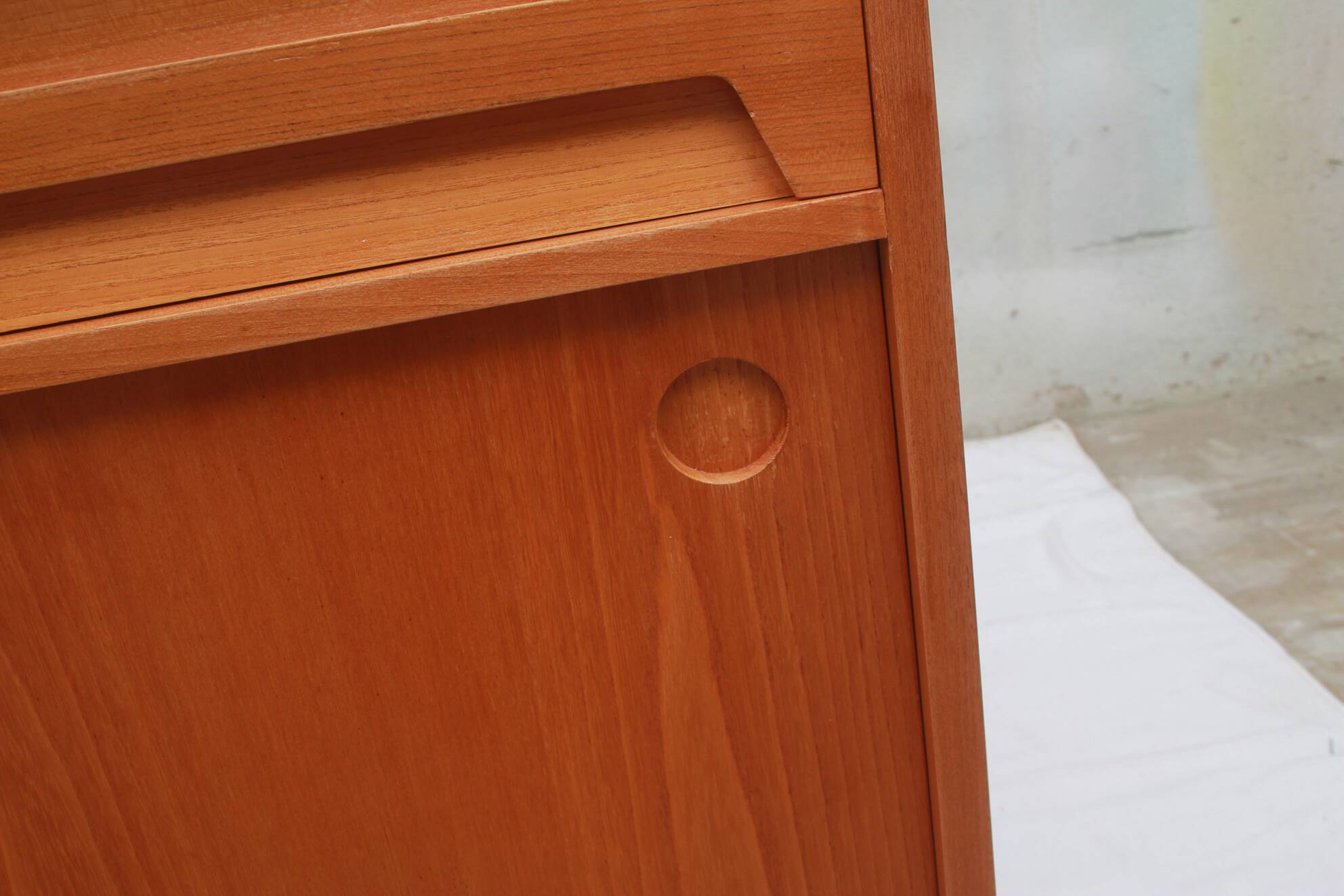 1950s sideboard in cherrywood with sliding doors