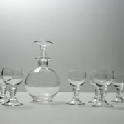 Set of 7 Art Deco Traditie W.J. Rozendaal 1932-33 decanter and 6 glasses