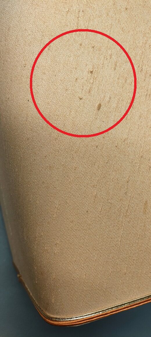 Lamp Le Dauphin black ceramic glazed, wicker canelé, imitation leather havana ~ 70's