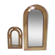 Two 70s patinated brass mirrors