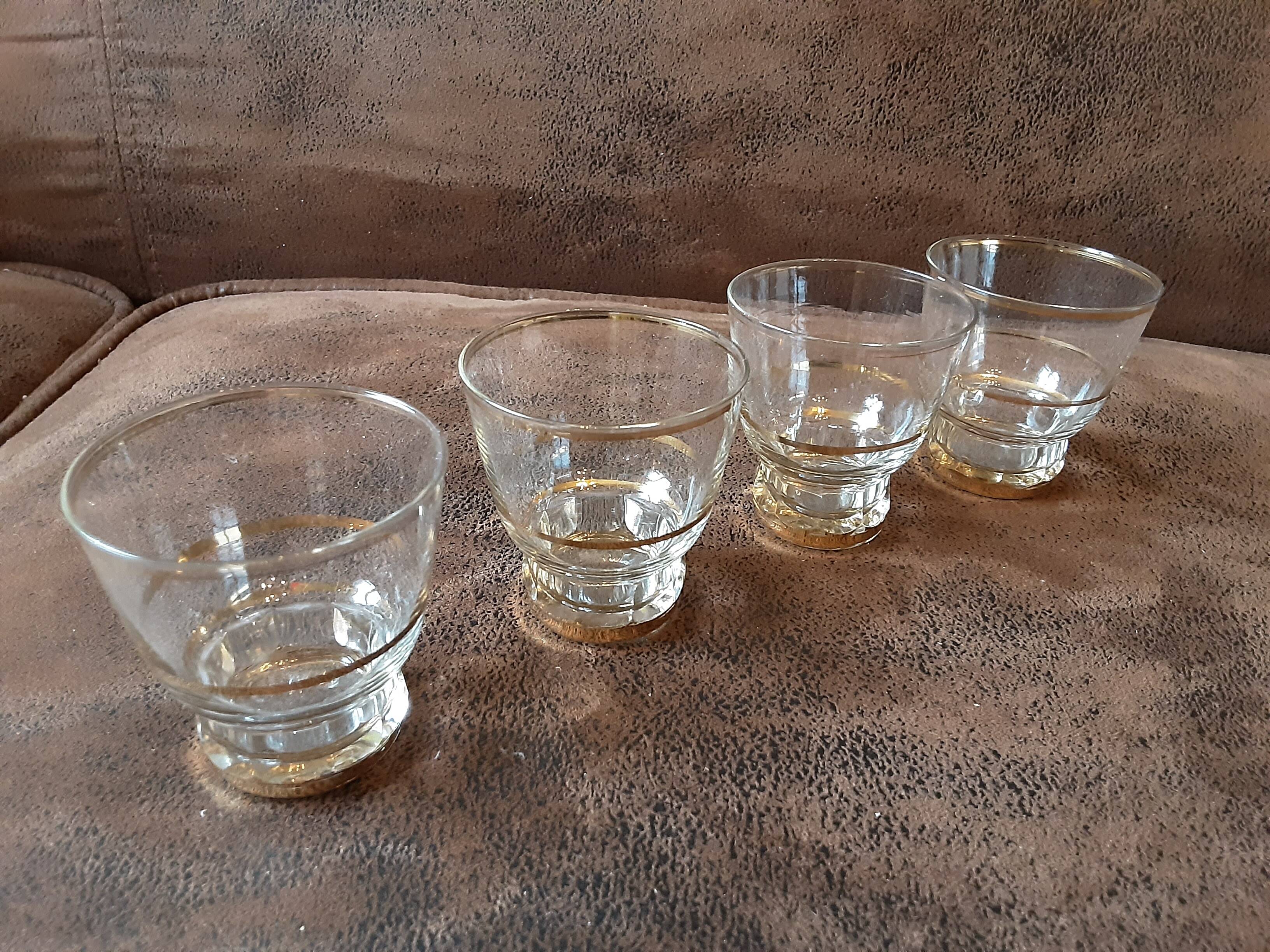 Set of 4 crystal digestive glasses