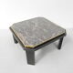 Table basse Fedam, Hollywood Regency, marbre dans cadre en acier