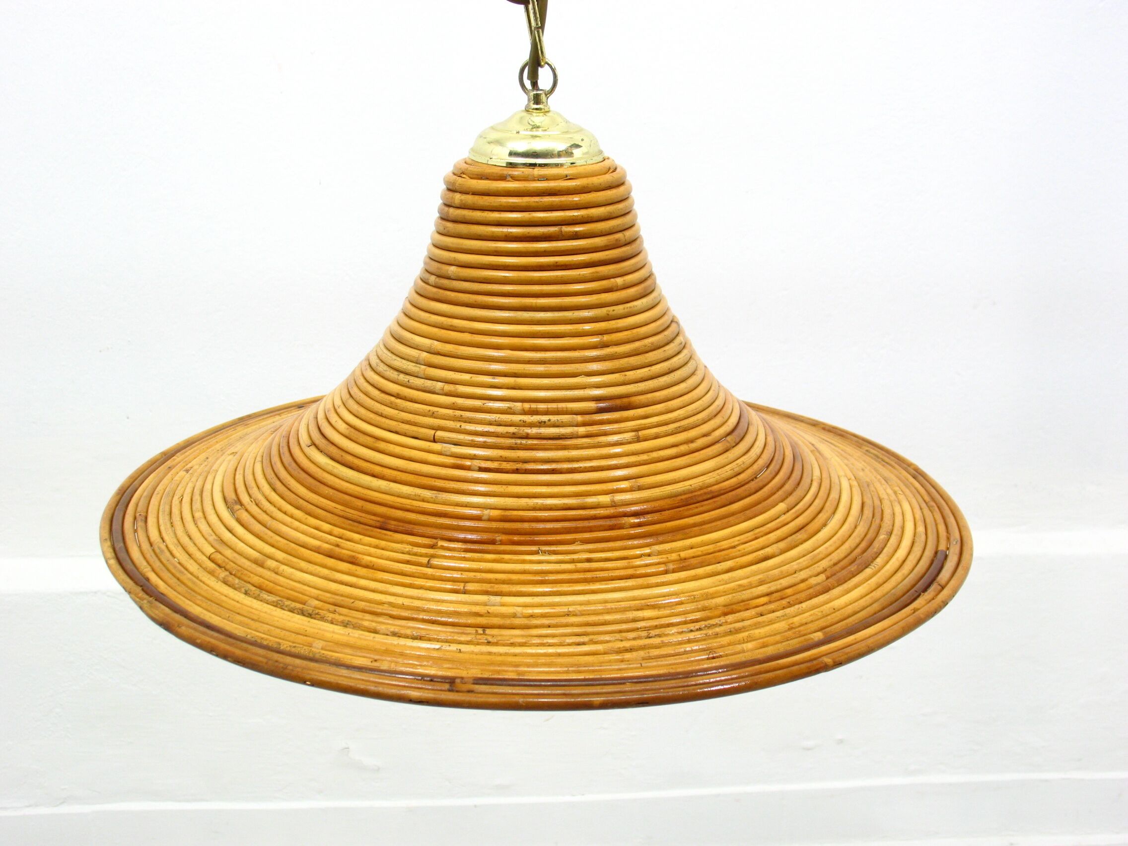 Suspension vintage en bambou, années 1970