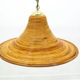 Suspension vintage en bambou, années 1970