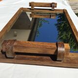 Art deco mirror tray solid wood