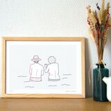 Illustration A4 naiade no. 7/8 brittany bather sea