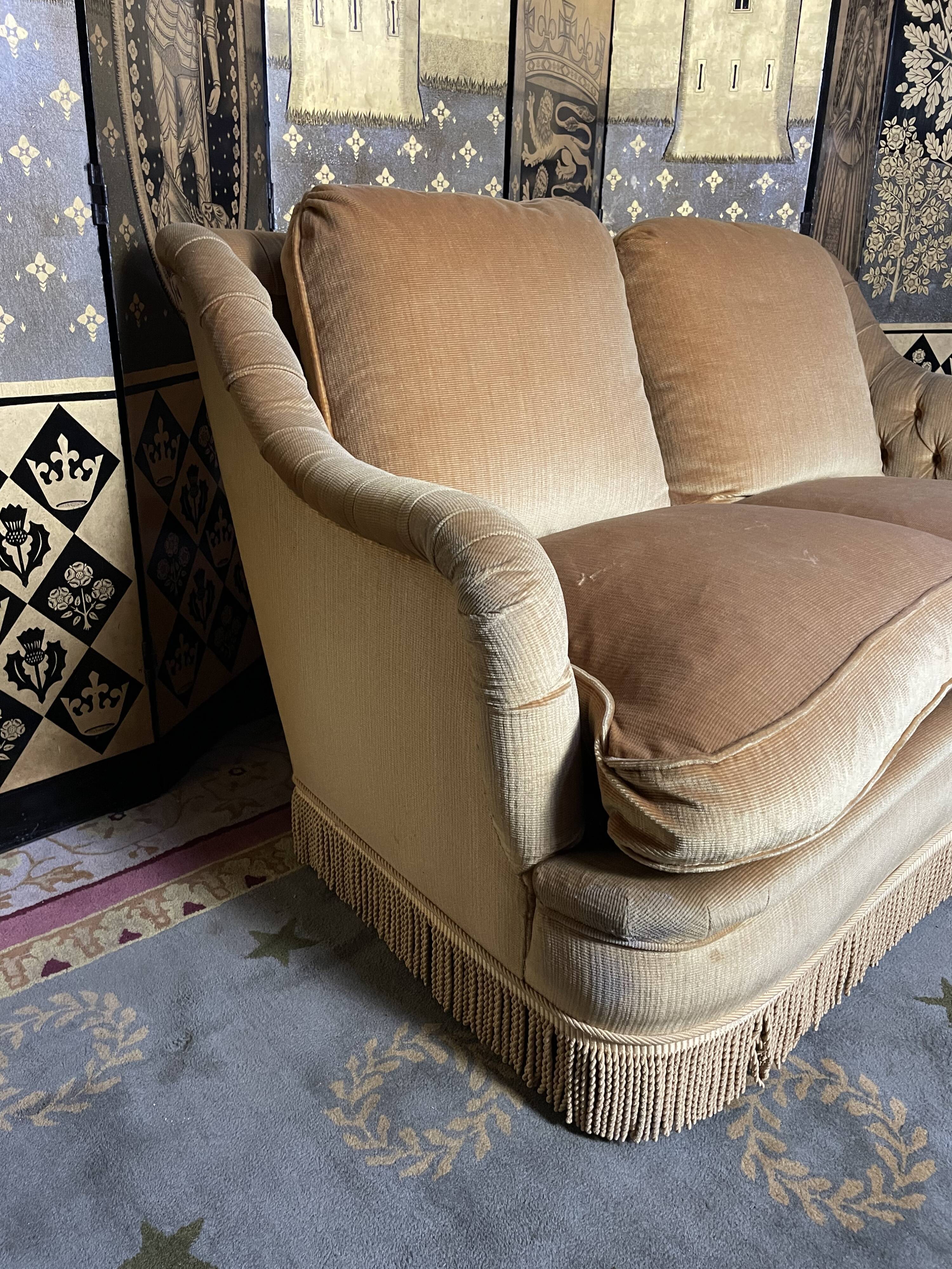 Gold velvet toad sofa