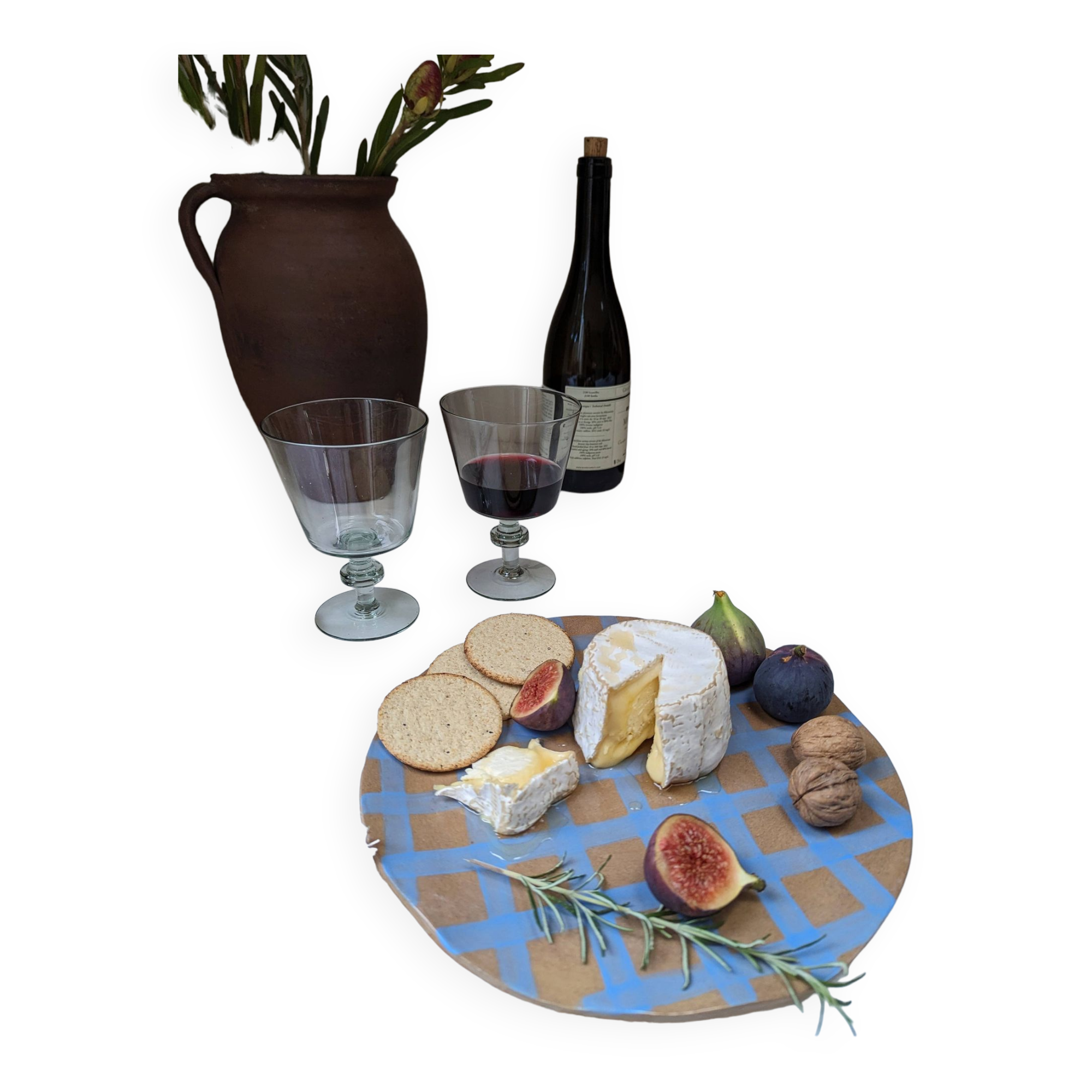 Blue Gingham Serving Platter