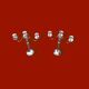 Pair of vintage three-armed chrome metal candlesticks