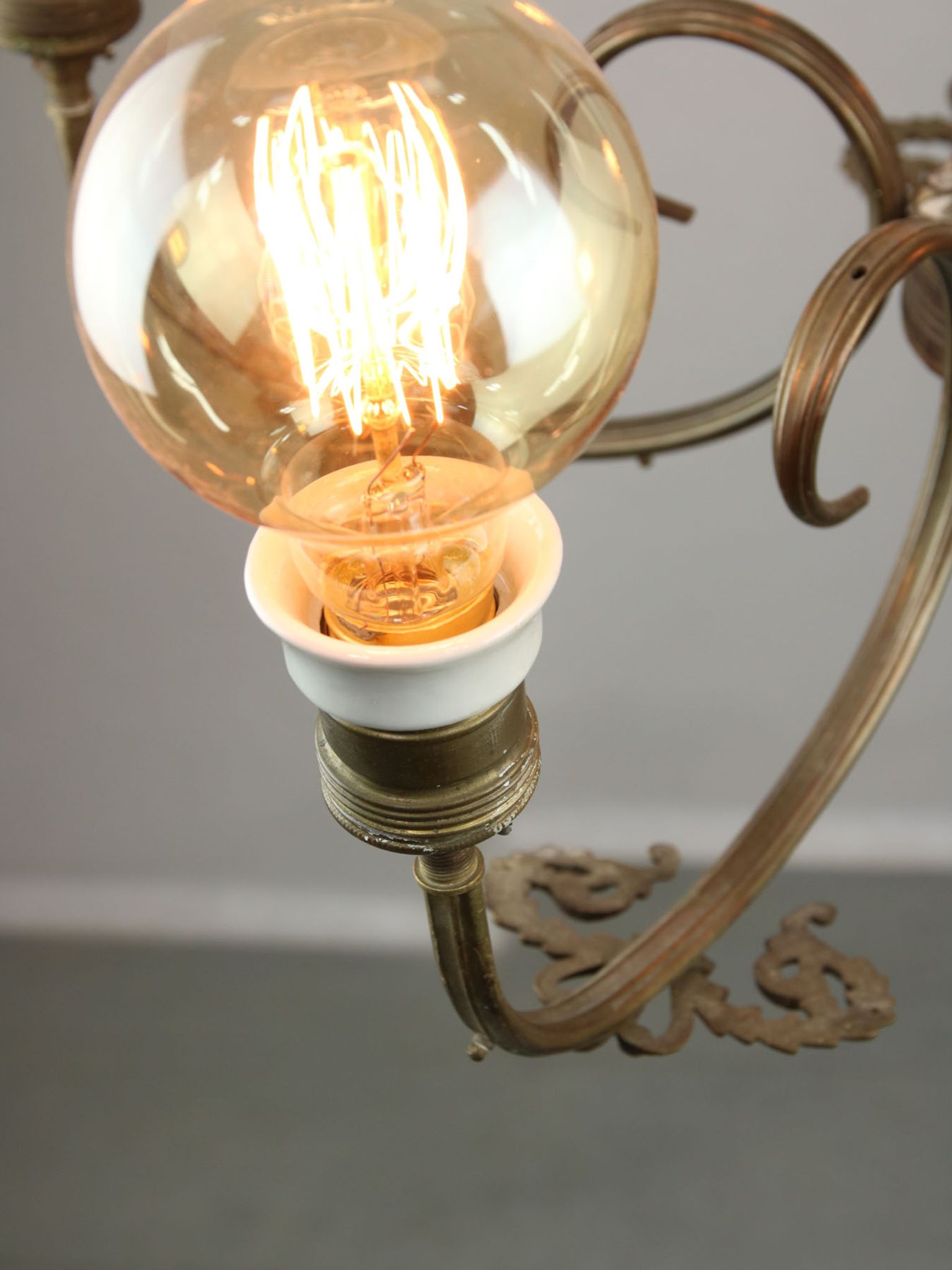 Lustre en laiton Art-déco, années 1930