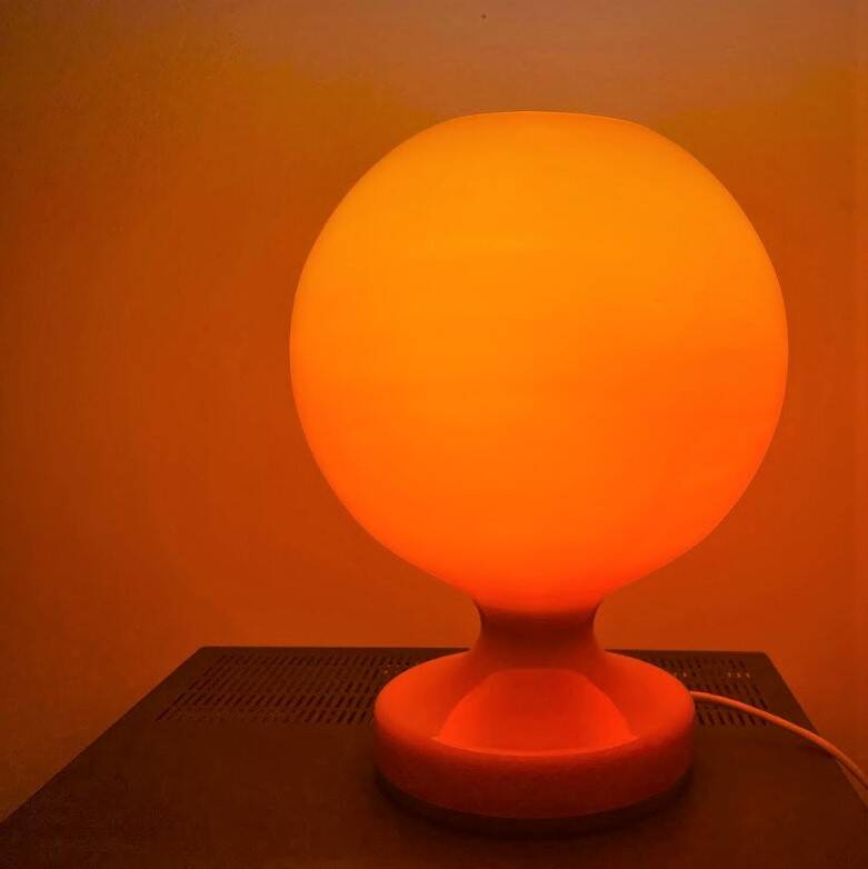Opal glass desk lamp, Czechoslovakia