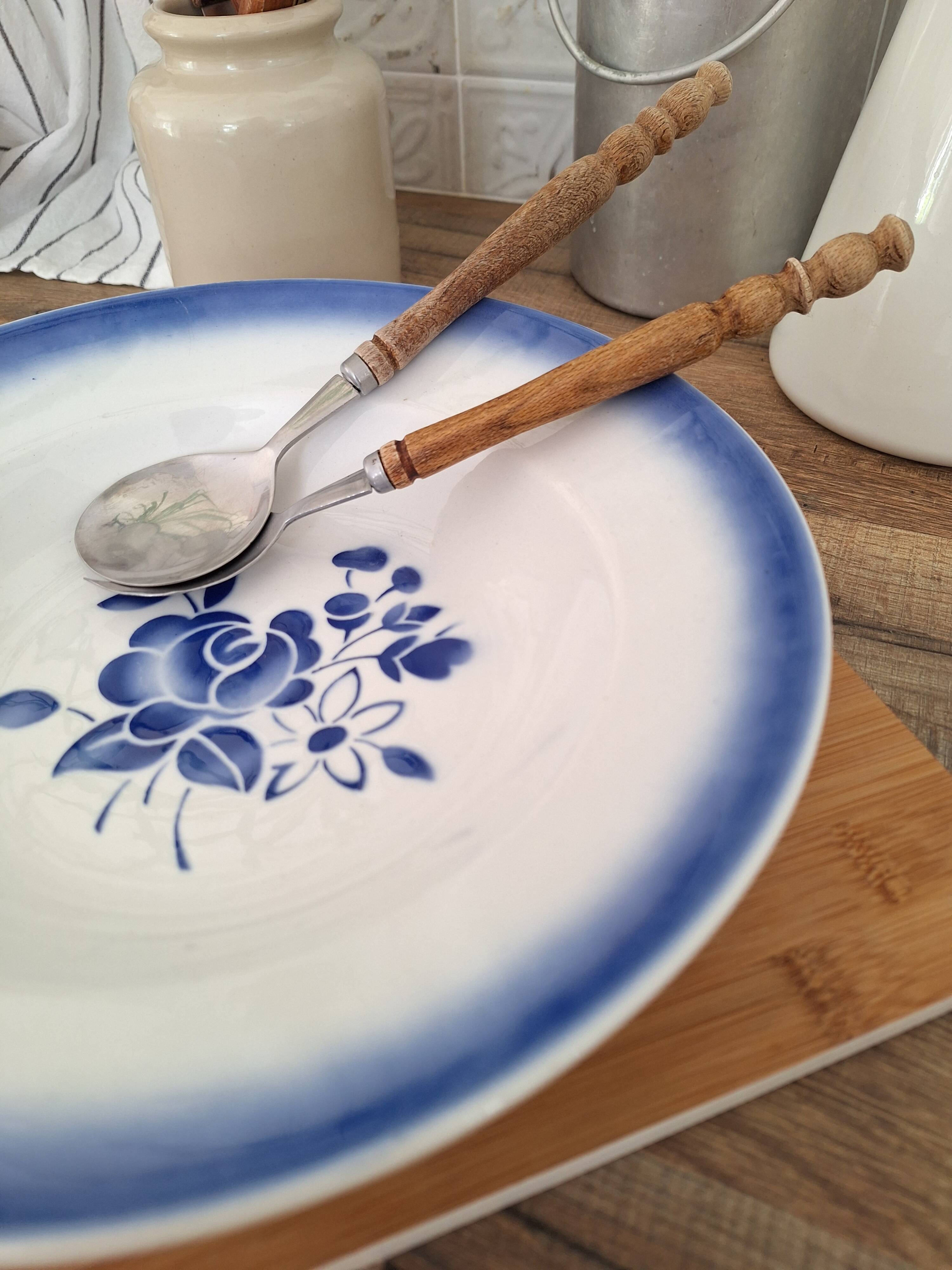 Blue Badonviller Art Deco Deep Dish