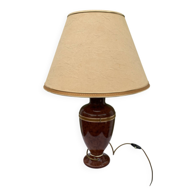 Lampe de table vintage marron et doré