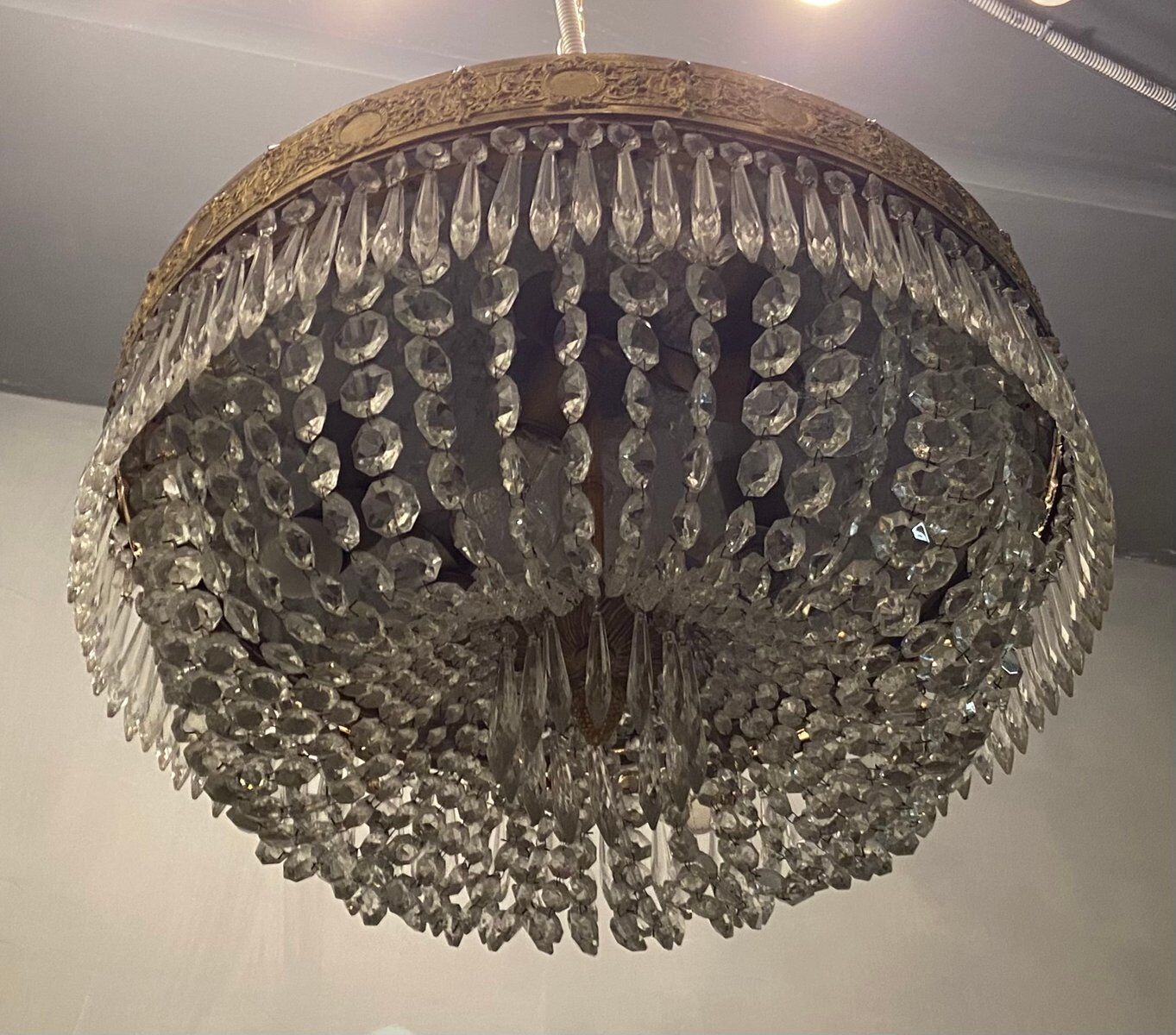 Vintage italian crystal ceiling light