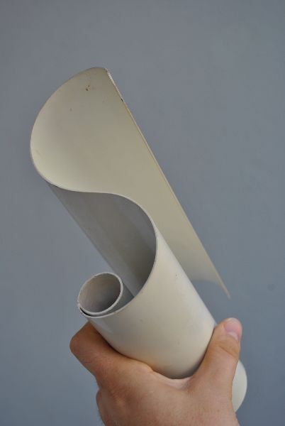 Vase design vintage 1970 métal ondulé peint