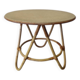 60's rattan coffee table