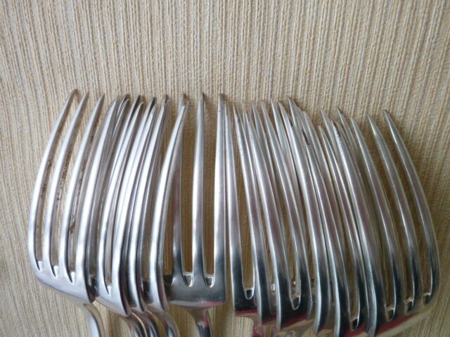 Tableware, housewife 24 pieces in silver metal 84 G Art Deco style
