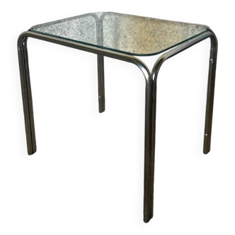 Coffee table, chrome and glass side table