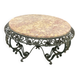 wrought iron and marble coffee table
