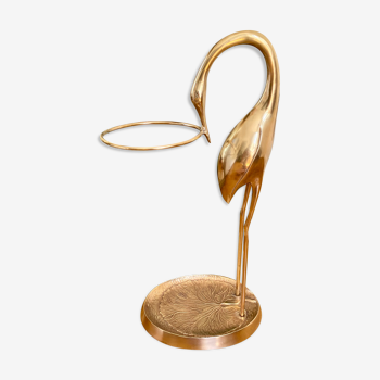 Brass heron umbrella holder