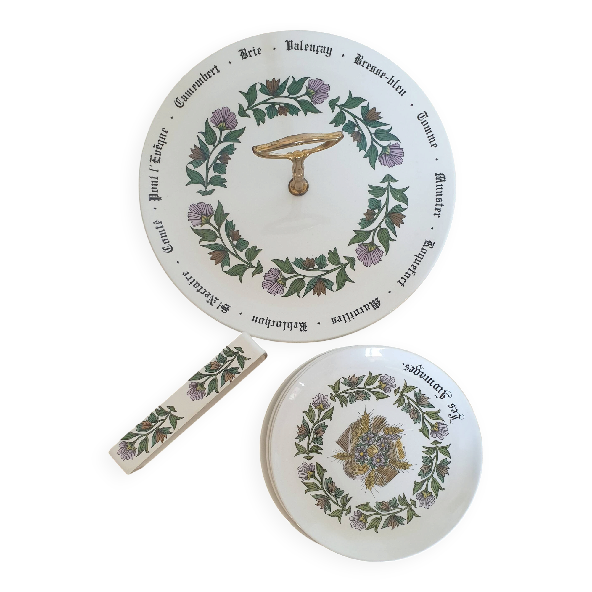 Cheese service in gien pottery (sold as a set)