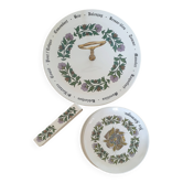 Service a fromage  en faience de gien (vendu en lot)