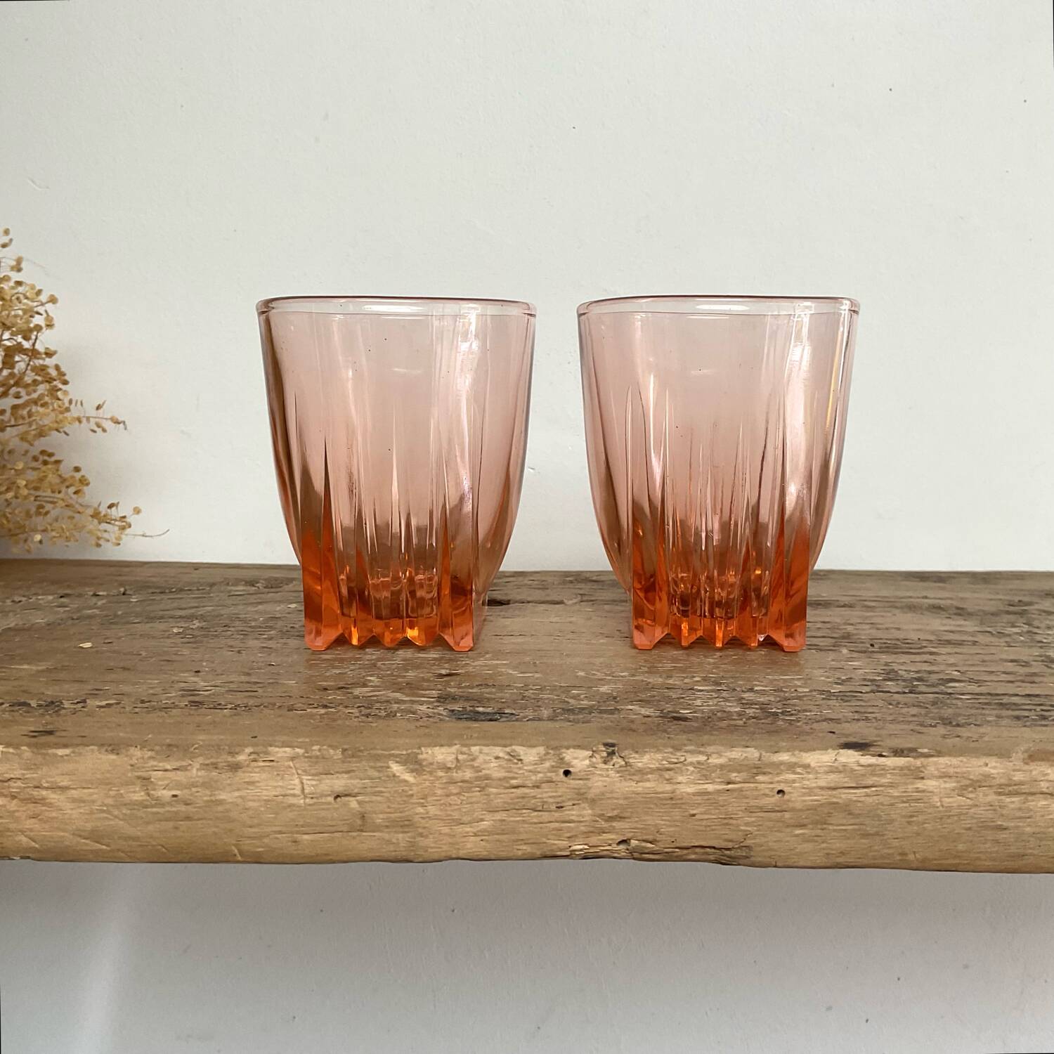 6 verres Rosaline vintage « art déco »