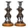 Pair of bronze candlesticks from the Meiji period, around 1870.