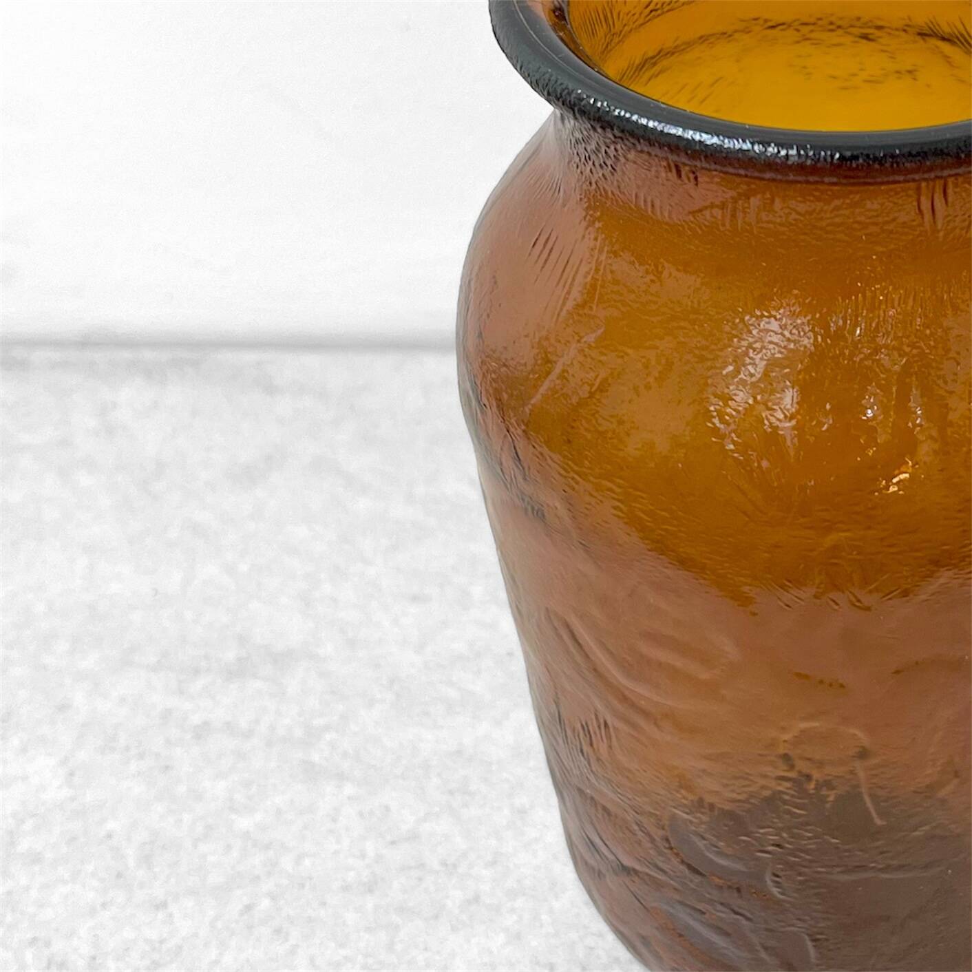 Vintage Henkel Amber Glass Vase – Germany, 1960s
