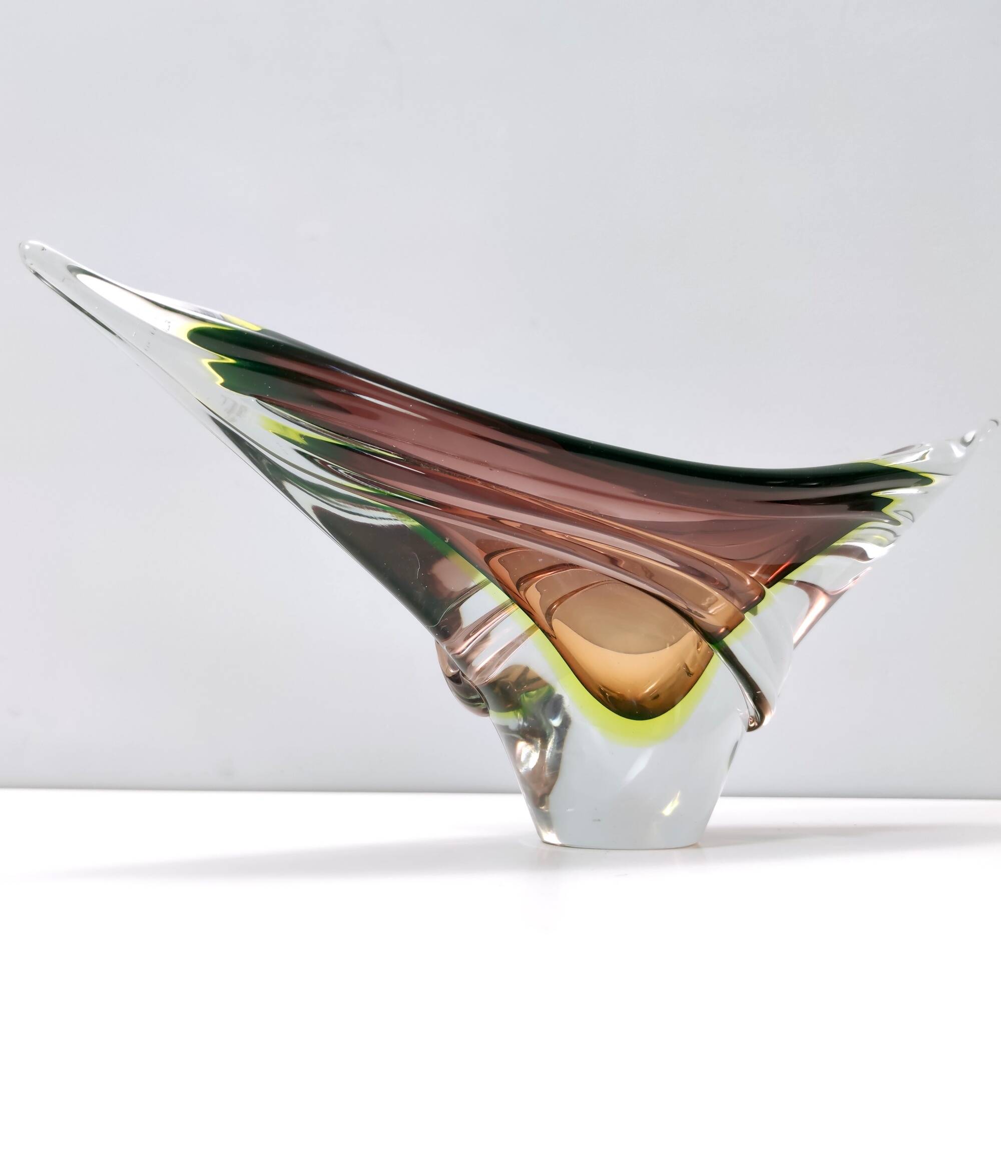 Brown Sommerso Glass Bowl or Centerpiece by Seguso, Italy