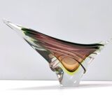 Bol ou centre de table en verre Sommerso marron par Seguso, Italie
