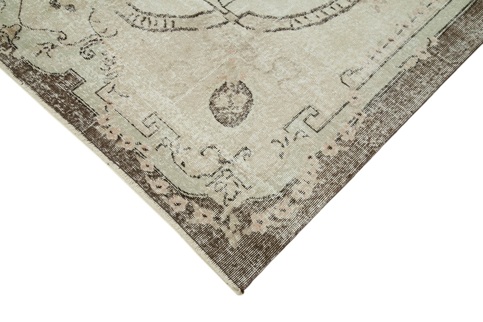 Hand-knotted decorative turkish beige rug 195 cm x 303 cm - 36570
