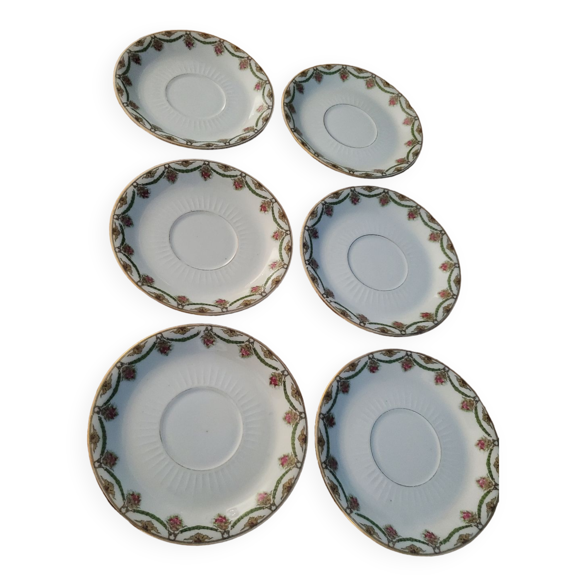 Lot 6 Limoges porcelain saucers