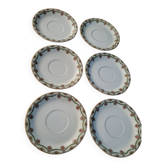 Lot 6 Limoges porcelain saucers