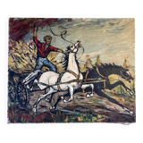 Painting: Oil on canvas - horses in dressage