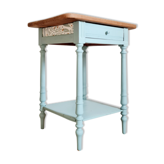 Renovated oak bedside table