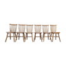 Série de 6 chaises de Bistrot Restaurant "Baumann" modèle Tacoma en hêtre- 1950s