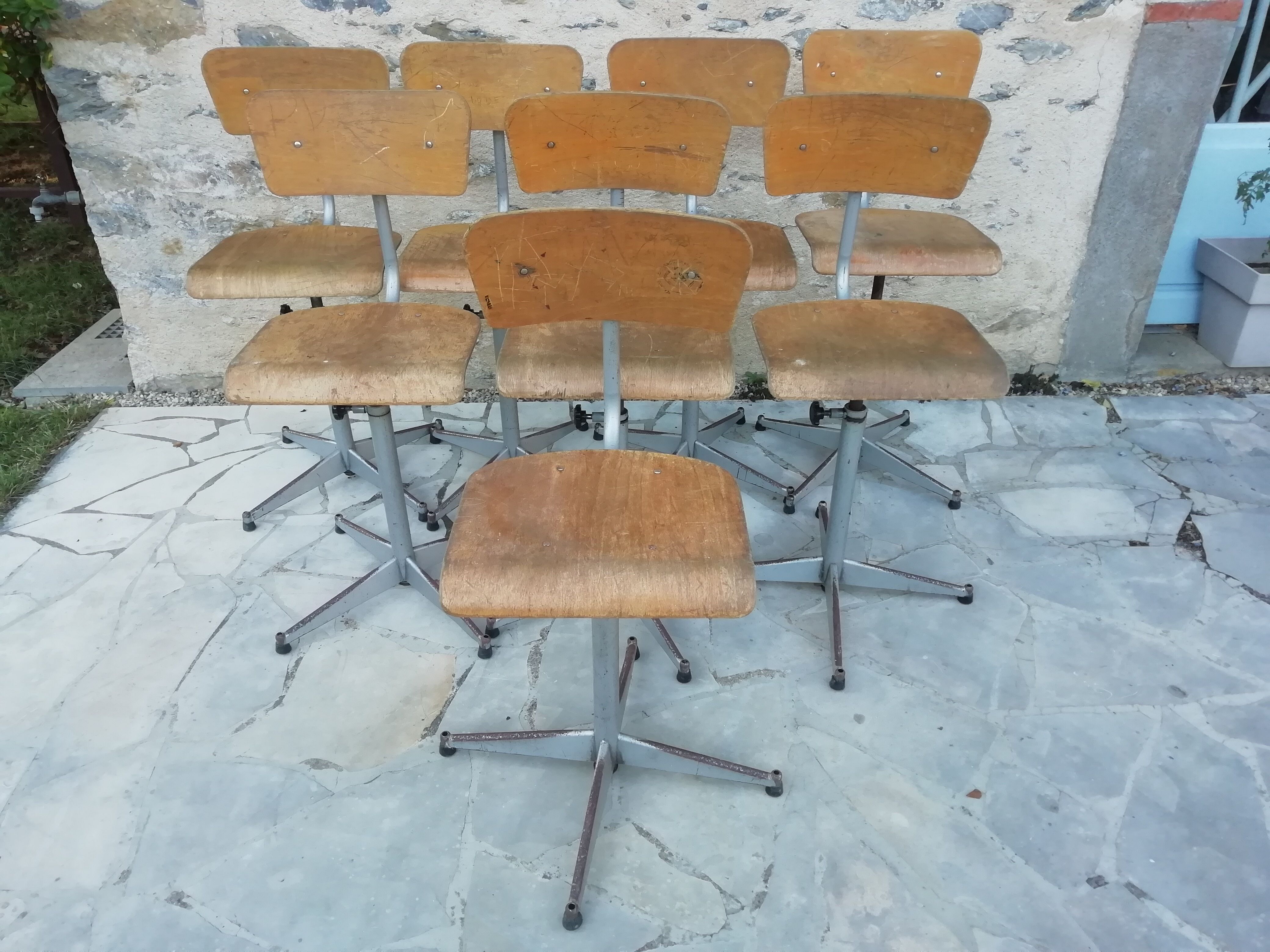 Set of 8 school chairs/workshop/office
