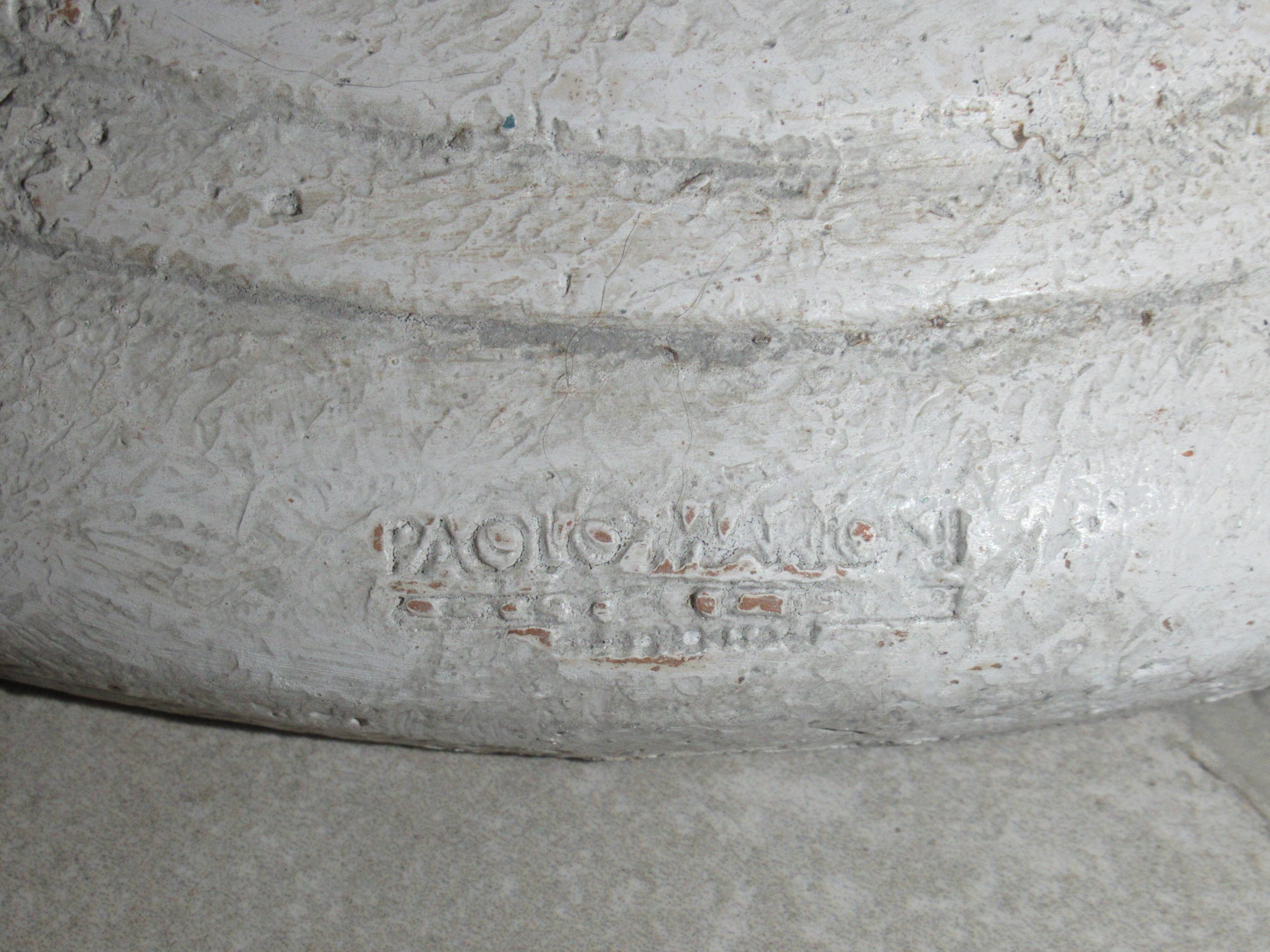 Paolo Marioni coupe / table foot / decoration / container with silk ferns