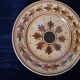 Old HB Quimper Plate Ceramic Geometric Floral Design Brown Yellow