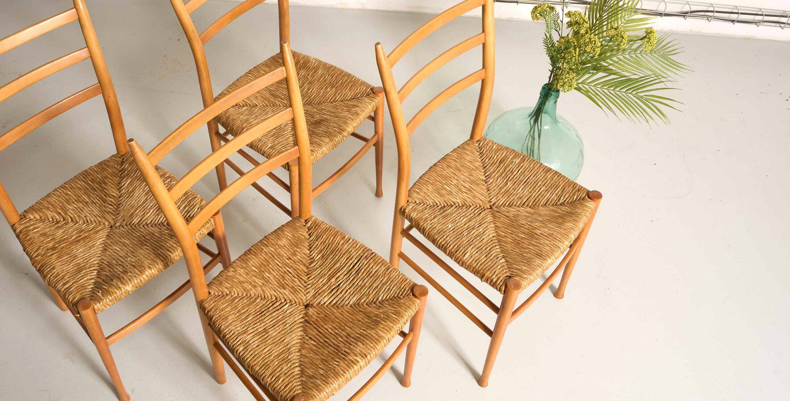 4 vintage Italian chairs, Otto Gerdau, Scandinavian style